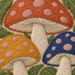 three mushrooms