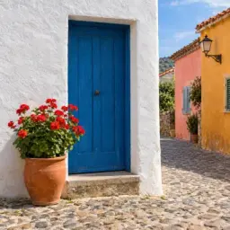 blue door