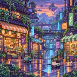 rainy robot street